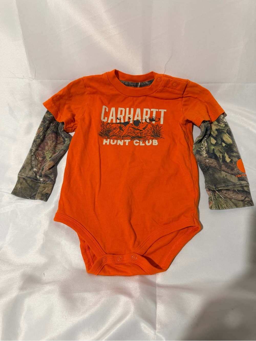 Carhartt Orange Hunt Club Two-Tone Long Sleeve Bodysuit